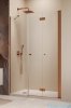 Radaway Nes Brushed Copper DWSB drzwi wnękowe 120cm W2 prawe szczotkowana miedź szkło przejrzyste 10044850-93-01R/10045350-01-01